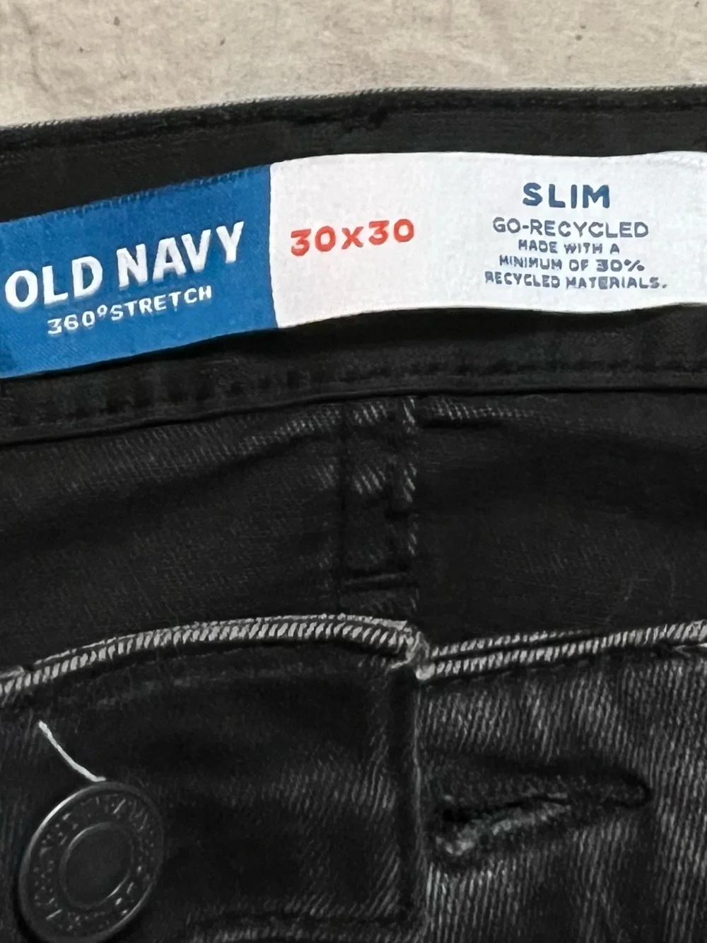 Old Navy Men's Grey Black Washed Skinny Jeans